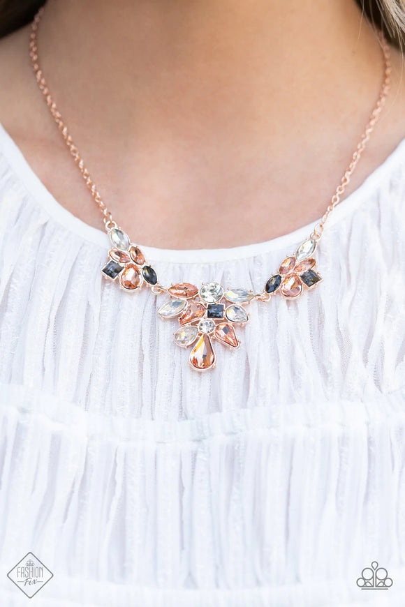 Paparazzi Completely Captivated Rose Gold Fashion Fix Necklace - Glitzygals5dollarbling Paparazzi Boutique 