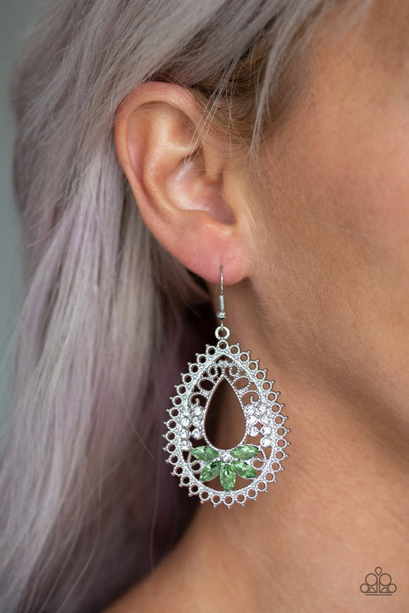 Instant Reflect - green - Paparazzi earrings - Glitzygals5dollarbling Paparazzi Boutique 