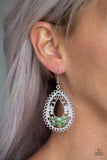 Instant Reflect - green - Paparazzi earrings - Glitzygals5dollarbling Paparazzi Boutique 