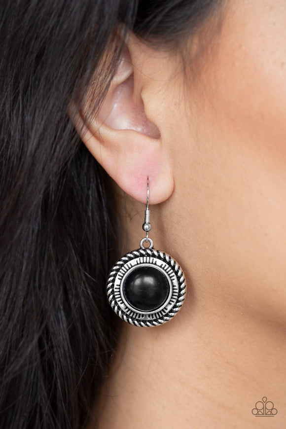 Natural Born Nomad - black - Paparazzi earrings - Glitzygals5dollarbling Paparazzi Boutique 
