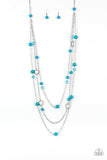 Paparazzi Brilliant Bliss - Blue Beads - Silver Necklace and matching Earrings - Glitzygals5dollarbling Paparazzi Boutique 