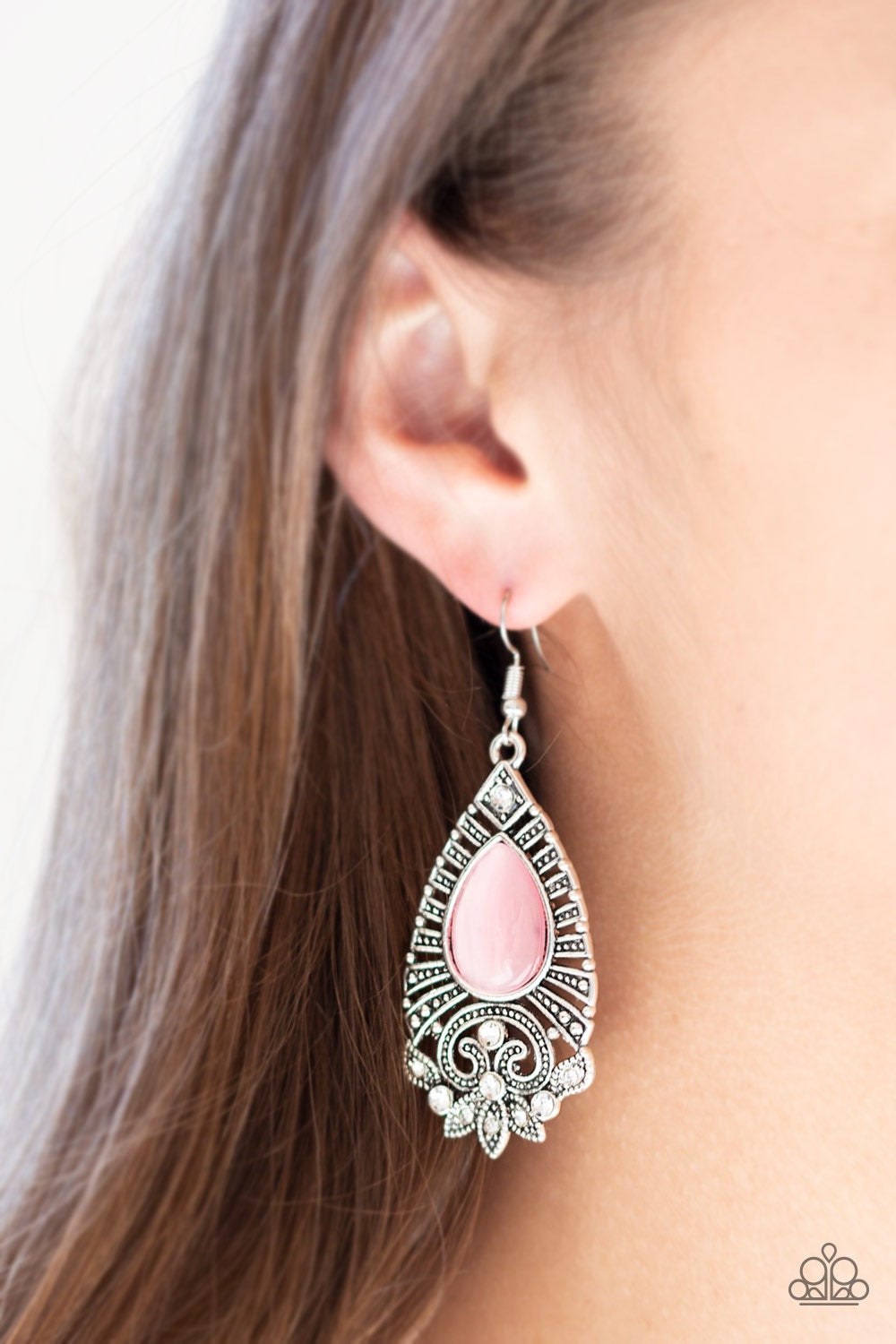 Paparazzi pink moonstone earrings store