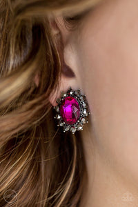 Paparazzi Gala Glamour - Pink Clip-On Earrings - Glitzygals5dollarbling Paparazzi Boutique 