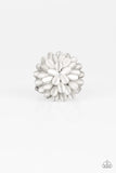 Paparazzi Bloomin Bloomer - White Floral Ring - Glitzygals5dollarbling Paparazzi Boutique 