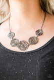 Paparazzi Rosy Rosette - Black Gunmetal - Necklace and matching Earrings - Glitzygals5dollarbling Paparazzi Boutique 