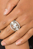 Paparazzi Treasure Chest Charm White Rhinestone Ring - Glitzygals5dollarbling Paparazzi Boutique 