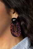 Paparazzi The HAUTE Zone - Multi - Brown Purple Python - Acrylic Hoops - Earrings - Glitzygals5dollarbling Paparazzi Boutique 