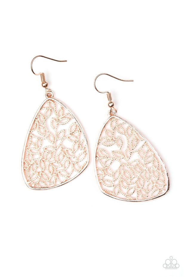 Paparazzi Time to Leaf Rose Gold Earrings - Glitzygals5dollarbling Paparazzi Boutique 