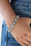 Paparazzi Desert Dilemma - White - Stone - Ornate Silver - Stretchy Bracelet - Glitzygals5dollarbling Paparazzi Boutique 