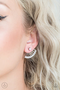 Disco Drama White Post Earrings - Glitzygals5dollarbling Paparazzi Boutique 