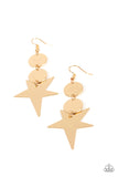 Star Bizarre Gold ~ Paparazzi Earring - Glitzygals5dollarbling Paparazzi Boutique 