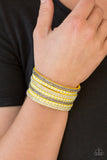 Paparazzi Victory Shine Yellow Urban Bracelet - Glitzygals5dollarbling Paparazzi Boutique 