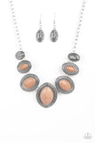 Paparazzi Sierra Serenity - Brown Stones - Silver Necklace and matching Earrings - Glitzygals5dollarbling Paparazzi Boutique 