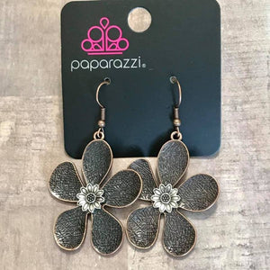 Paparazzi Fresh Florals Copper Earrings Exclusive - Glitzygals5dollarbling Paparazzi Boutique 