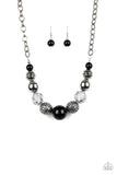 Paparazzi Sugar, Sugar - Black - Antiqued Silver, Glassy and Crystal Beads - Necklace and matching Earrings - Glitzygals5dollarbling Paparazzi Boutique 