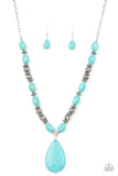 Paparazzi Blazing Saddles - Blue - Necklace & Earrings - Glitzygals5dollarbling Paparazzi Boutique 