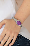 Paparazzi Color Coordinated - Purple - Faceted Bead - Silver Hinged Bracelet - Glitzygals5dollarbling Paparazzi Boutique 