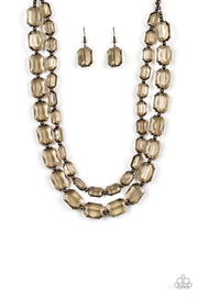 Paparazzi Ice Bank Brass Necklace - Glitzygals5dollarbling Paparazzi Boutique 