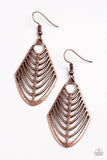 Paparazzi Right on TRACKER Copper Earrings - Glitzygals5dollarbling Paparazzi Boutique 