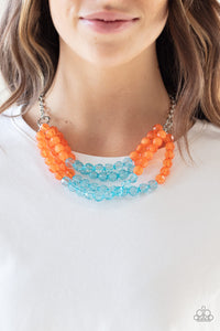 Paparazzi Summer Ice - Orange Necklace - Glitzygals5dollarbling Paparazzi Boutique 