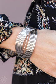 Paparazzi Urban Glam - Silver - Cuff Bracelet - Fashion Fix / Trend Blend - Glitzygals5dollarbling Paparazzi Boutique 
