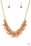 Paparazzi Tour de Trendsetter - Brown Beads - Gold Necklace and matching Earrings - Glitzygals5dollarbling Paparazzi Boutique 