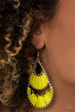 Paparazzi Samba Scene Yellow Earrings EMP 2021 Exclusive - Glitzygals5dollarbling Paparazzi Boutique 