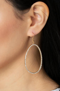 OVAL-ruled! - gold - Paparazzi earrings - Glitzygals5dollarbling Paparazzi Boutique 