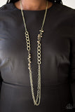 Paparazzi Mega Megacity - Brass - Beads and Chains - Necklace and matching Earrings - Glitzygals5dollarbling Paparazzi Boutique 