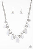 Paparazzi Grand Canyon Grotto - White - Silver Necklace and matching Earrings - Glitzygals5dollarbling Paparazzi Boutique 