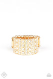 Paparazzi Diamond Drama - Gold - Ring - Trend Blend / Fashion Fix Exclusive June 2020 - Glitzygals5dollarbling Paparazzi Boutique 