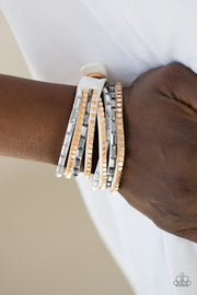 Paparazzi This Time With Attitude - White - Double Wrap Bracelet - Glitzygals5dollarbling Paparazzi Boutique 