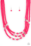 Paparazzi STAYCATION All I Ever Wanted - Pink - Necklace & Earrings - Glitzygals5dollarbling Paparazzi Boutique 