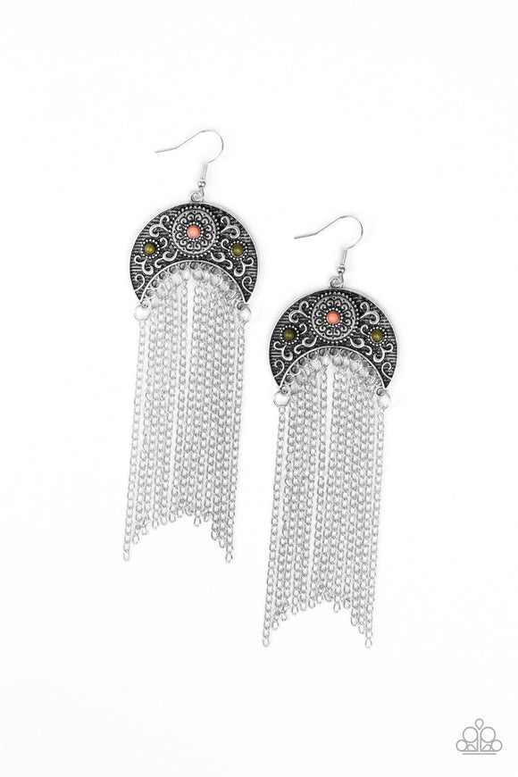 Paparazzi Lunar Melody Multi Fringe Chain Earrings - Glitzygals5dollarbling Paparazzi Boutique 