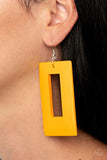 Paparazzi Earring ~ Totally Framed - Yellow - Glitzygals5dollarbling Paparazzi Boutique 