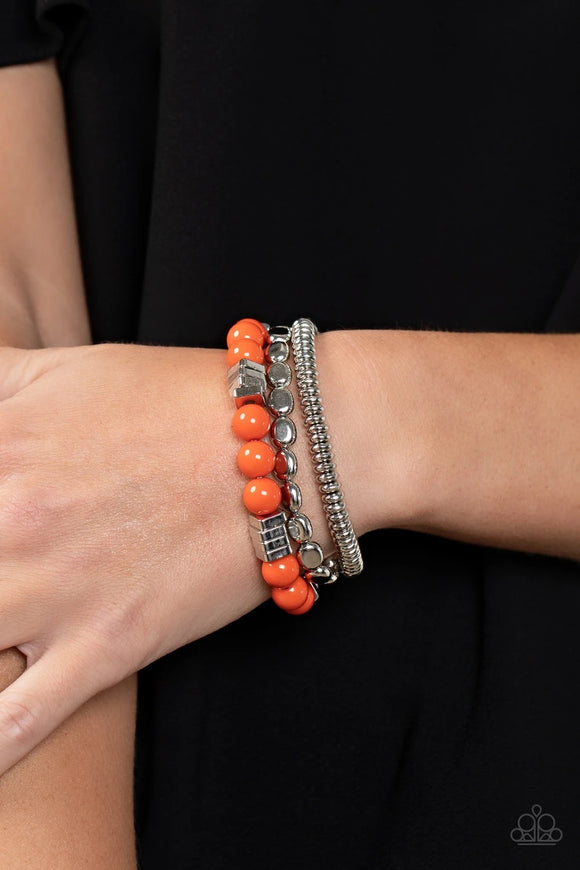 Paparazzi Tour de Tourist - Orange - Bracelet - Glitzygals5dollarbling Paparazzi Boutique 