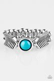Paparazzi Awesomely ARROW-Dynamic - Blue Bead - Silver Ring - Glitzygals5dollarbling Paparazzi Boutique 