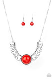 Egyptian Spell Red ~ Paparazzi Necklace - Glitzygals5dollarbling Paparazzi Boutique 