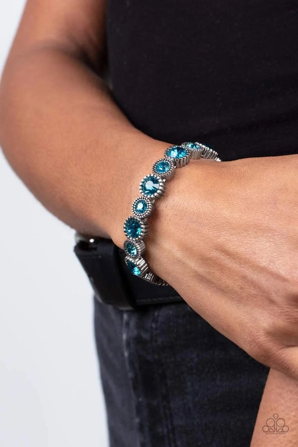 Paparazzi Accessories: Phenomenally Perennial - Blue Bracelet - Glitzygals5dollarbling Paparazzi Boutique 