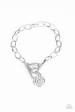 Paparazzi BLING In The New Year - White - Rhinestones - Toggle Closure Bracelet - Glitzygals5dollarbling Paparazzi Boutique 