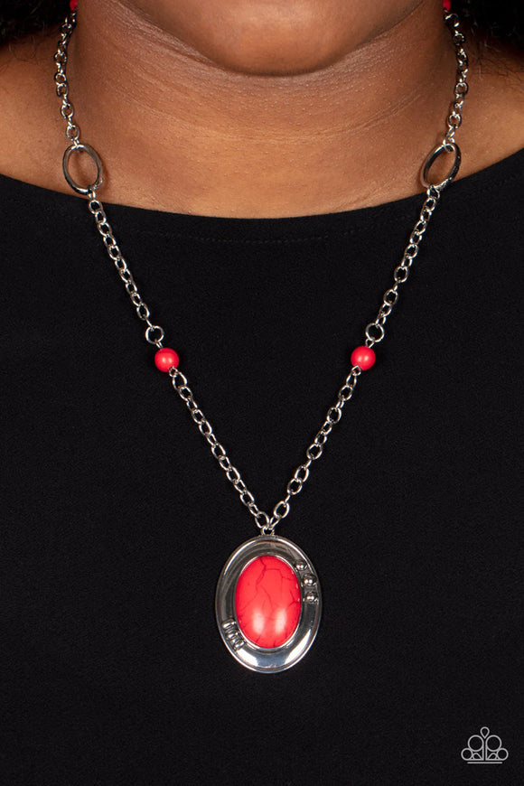 Mojave Meditation Red ~ Paparazzi Necklace - Glitzygals5dollarbling Paparazzi Boutique 