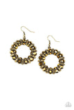 Paparazzi Earring ~ Baby, Its Cold Outside - Brass - Glitzygals5dollarbling Paparazzi Boutique 