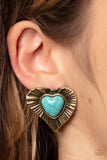 Rustic Romance Brass ~ Paparazzi Earring - Glitzygals5dollarbling Paparazzi Boutique 