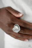 Paparazzi What The Heart Wants - White - Cat's Eye Moonstone - Silver Heart Ring - Glitzygals5dollarbling Paparazzi Boutique 