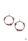 Paparazzi Earring Glamorous Garland - Red - Glitzygals5dollarbling Paparazzi Boutique 
