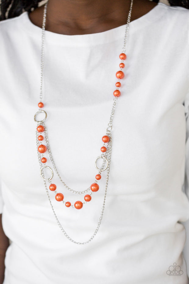 Party Dress Princess Orange Necklace - Glitzygals5dollarbling Paparazzi Boutique 