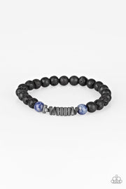 Paparazzi Courage Blue Urban Bracelet Lava Beads - Glitzygals5dollarbling Paparazzi Boutique 