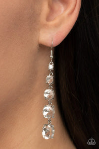 Red Carpet Charmer White ~ Paparazzi Earrings - Glitzygals5dollarbling Paparazzi Boutique 