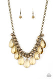 Paparazzi Fashionista Flair - Brass - Necklace & Earrings - Glitzygals5dollarbling Paparazzi Boutique 