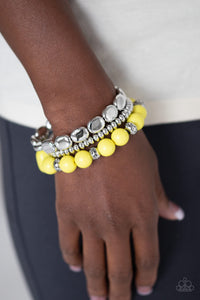 Paparazzi Prismatic Pop - Yellow Bracelet - Glitzygals5dollarbling Paparazzi Boutique 